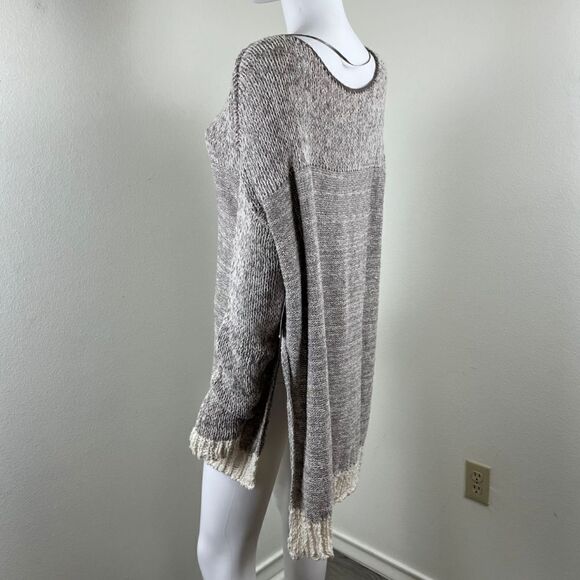 Free People Womens Size L Beige Haiku Pullover Knit NEW Sweater Tunic Top Cotton - Picture 10 of 16